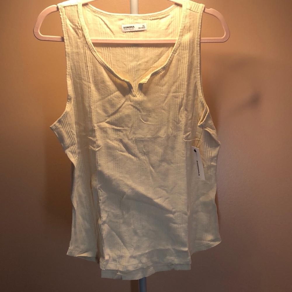 Cream Sleeveless Top